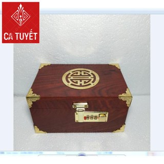 HỘP ĐỰNG TRANG SỨC, HỘP ĐỰNG CON DẤU GỖ HƯƠNG SIZE 19 KHÓA MÃ SỐ - ẢNH THẬT