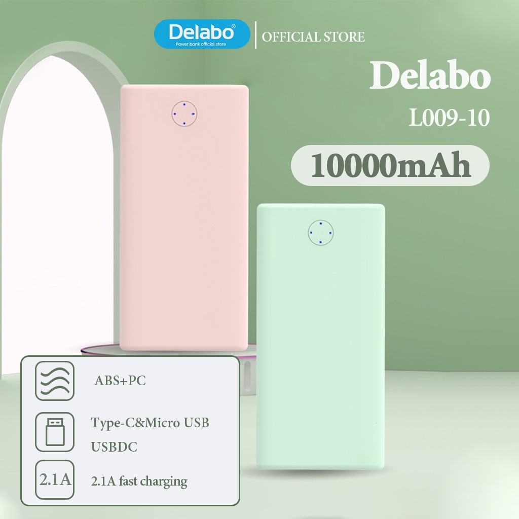 Sạc dự phòng 10000mAh Delabo àn hình kỹ thuật số di động siêu mỏng Đầu ...