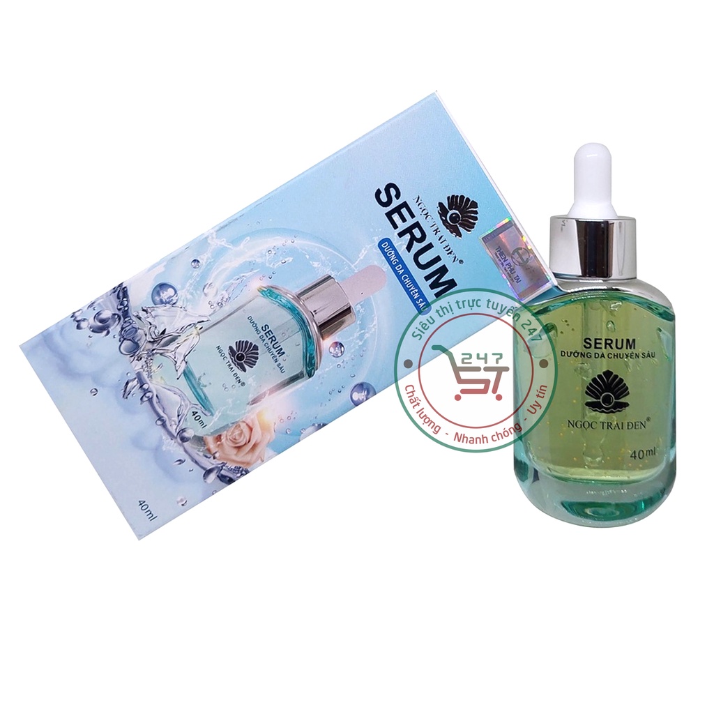 Serum dưỡng Trắng da mặt ngừa Nám Chống lão hóa Ngừa nhăn Ngọc Trai Đen 40ml (xanh dương)