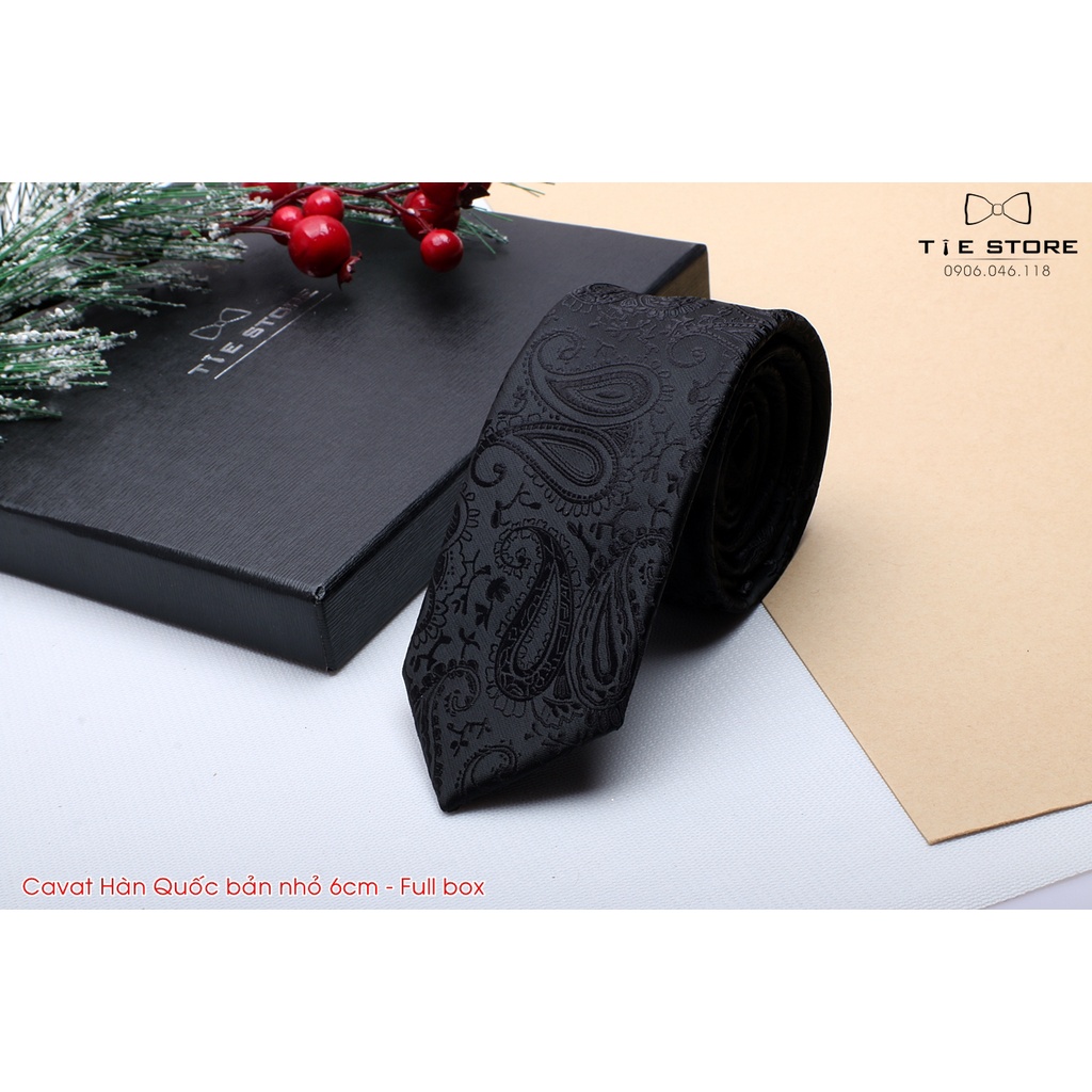 Cà Vạt Nam Bản nhỏ 6cm Màu đen retro - Cavat Hàn Quốc Dành Cho Chú rể ...