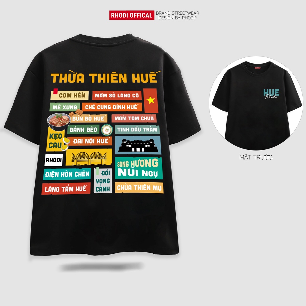 Áo thun local brand RHODI phông cổ tròn tay lỡ unisex nam nữ thế hệ genz Huế