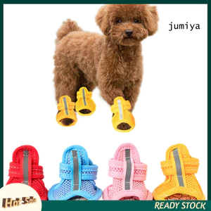 Bộ 4 chiếc giày sandal đế cao su chống trượt màu trơn cho thú cưng đi dạo
