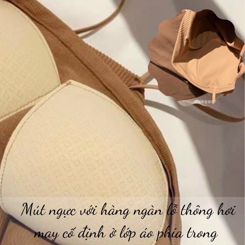 Áo bra nữ nâng ngực 2 dây, ao bra dáng dài mền mịn thoáng mát 1808
