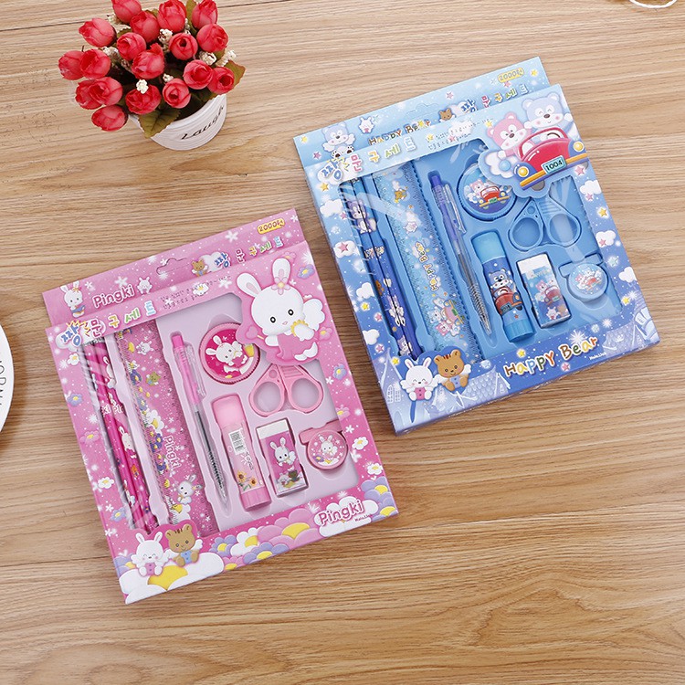 Hộp dụng cụ học tập 9 sản phẩm nguồn hàng buôn sỉ