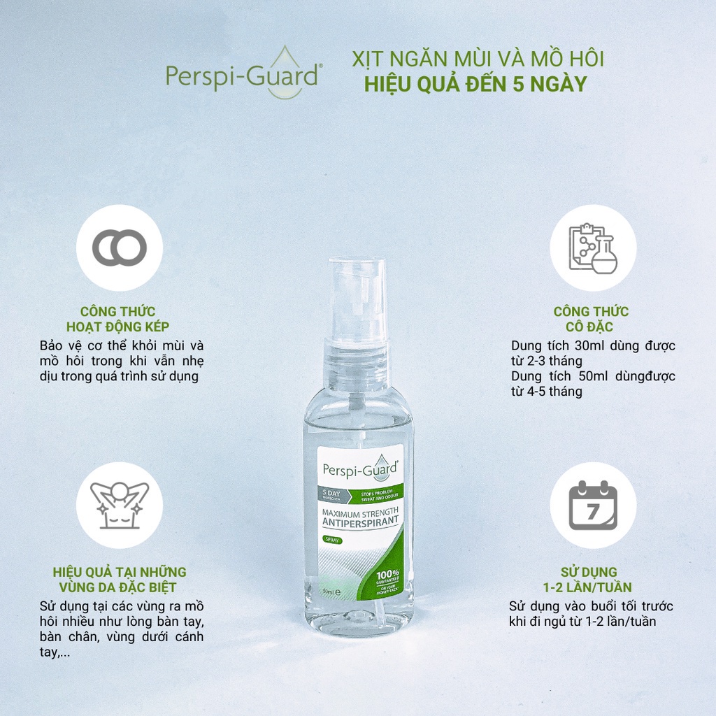 Xịt Ngăn Mồ Hôi Toàn Thân Hiệu Quả Tối Da Perspi-Guard Maximum Strength Antiperspirant Spray 30ml