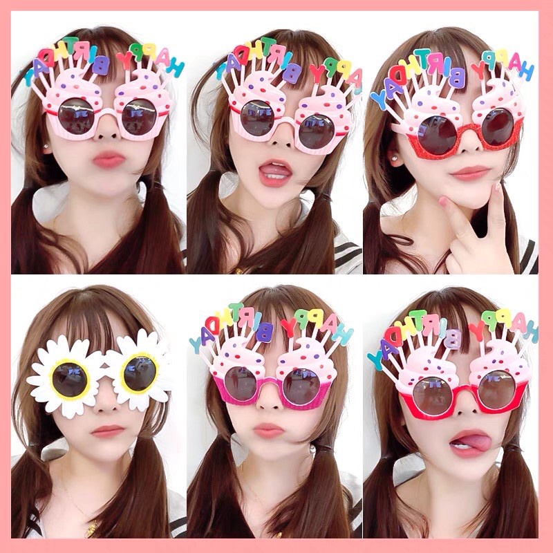 🔆🔆🔆Mắt kính gắn chữ Happy Birthday trang trí tiệc tùng