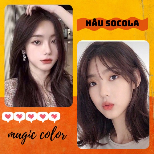 Thuốc Nhuộm Tóc Màu Nâu Chocolate / Nâu socola | Lên Từ Nền Đen Không Tẩy - Colorking