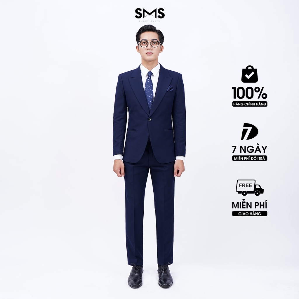 [Mã BMLTA35 giảm đến 35K đơn 99K] Vest nam xanh sẫm, suits sartorial, 1 khuy 2 túi, chuẩn form Smart Suits