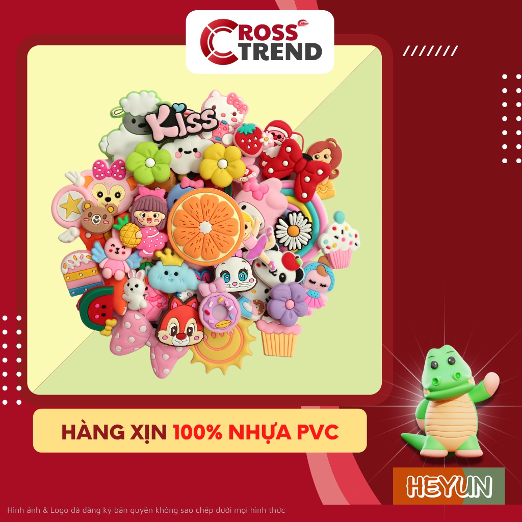 [HÀNG XỊN] Combo 5 sticker dép crocs, Jibbitz charm 2D gắn dép cross ...