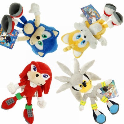 Phim hoạt hình mới Sonic Silver Toy Hedgehog Hình với Búp bê mềm sang trọng 23cm 9