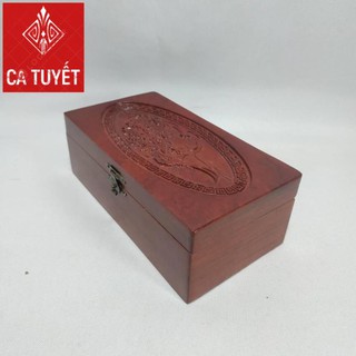Hộp đựng con dấu, đồ trang sức GỖ HƯƠNG chạm CHIM PHƯỢNG (SIZE VỪA - ẢNH THẬT 100%)