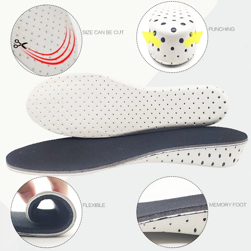 1 Cặp Đế Lót Giày Tăng Chiều Cao Bằng Cao Su Non Thoáng Khí Unisex