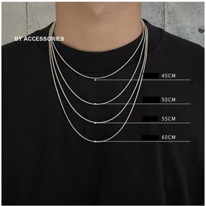 Dây chuyền nam unisex titan trơn chuỗi tròn xương rắn kiểu mì nhiều size không gỉ C02