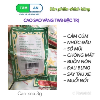 Cao sao vàng VIỆT NAM_ Dược phẩm Tw3 lọ 3gr