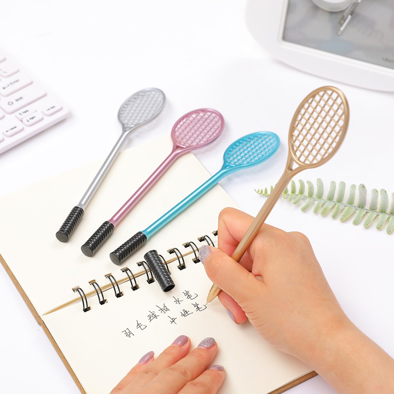 1 chiếc Bút gel vợt tennis mô phỏng bút nước màu đen 0,5mm