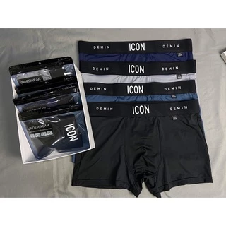 Sét 4 Quần Lót Nam Boxer Thun Lạnh ICON Co dãn 4 chiều, Quần sịp Nam Thun Lạnh Boxer ICON Denim Loại 1
