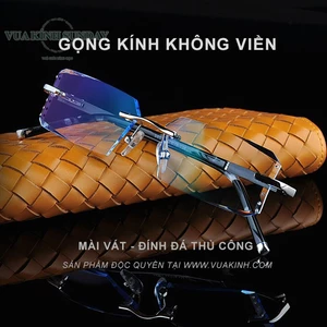 Kính cận khoan không viền đính đá VD43