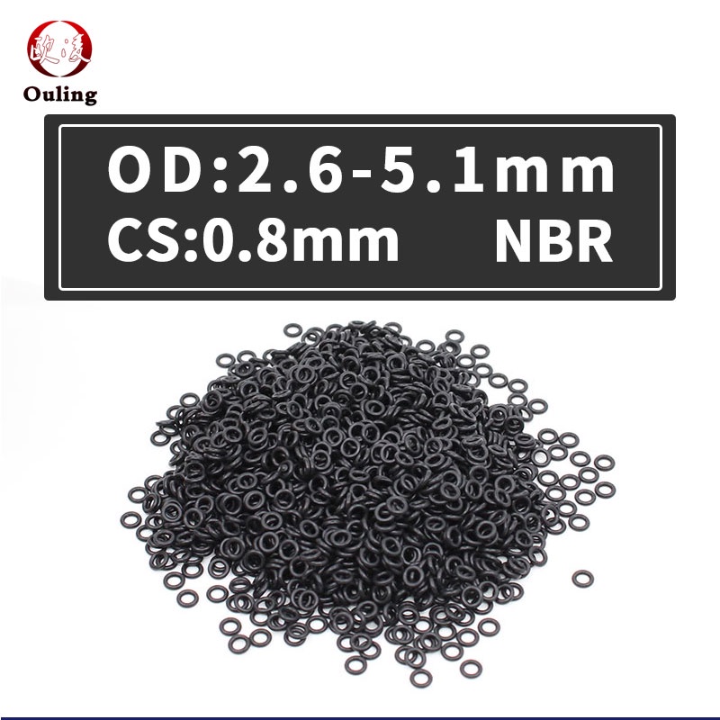 Ouling CS0.8mm Cao su Nitrile Đen NBR Độ dày OD2.6 / 3 / 3.6 / 4.1 / 4 ...