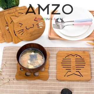 AMZO_MIẾNG LÓT NỒI BẰNG GỖ CÁCH NHIỆT CHỐNG TRƠN TRƯỢT TIỆN DỤNG NHIỀU HÌNH - GIAO NGẪU NHIÊN