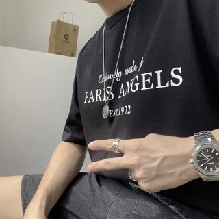Áo thun Stee Cổ tròn PARIS ANGELS Localbrand ICVCVVNI  Unisex Menwear