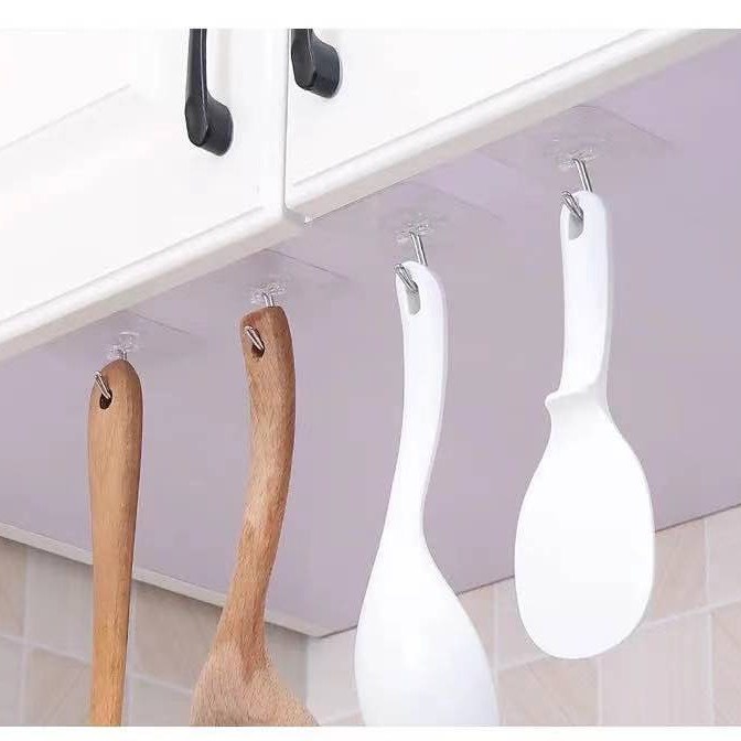 combo 10 Móc dáng tường trong suốt chịu lực đa năng