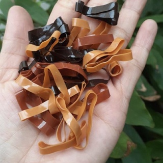 [Handmade] Túi dây thun cột tóc co giãn màu nâu đen dễ thương dành cho bạn nữ