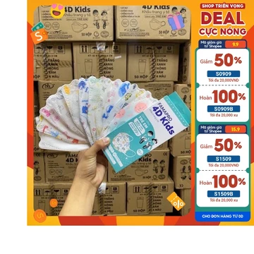 Hộp 10 cái khẩu trang 4d kid Famapro/khẩu trang kf94 trẻ em