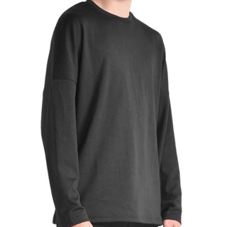 Áo Thun Dài Tay Trơn Basic Đen Trắng Xám Cổ Tròn Cho Nam Nữ Unisex Thời Trang Hàn Quốc