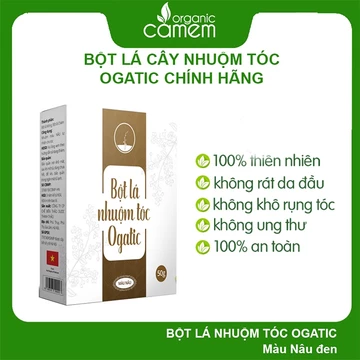 THUỐC NHUỘM TÓC BẠC THẢO DƯỢC NHUỘM TẠI NHÀ NHUỘM ĐEN AN TOÀN BỘT LÁ NHUỘM TÓC OGATIC MÀU NÂU ĐEN
