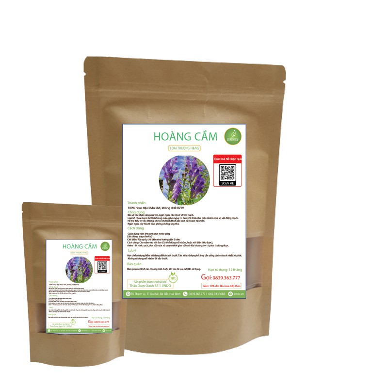 [Mã BMTTC60K giảm đến 60K đơn 50K] Hoàng cầm khô thượng hạng JINDO 1kg