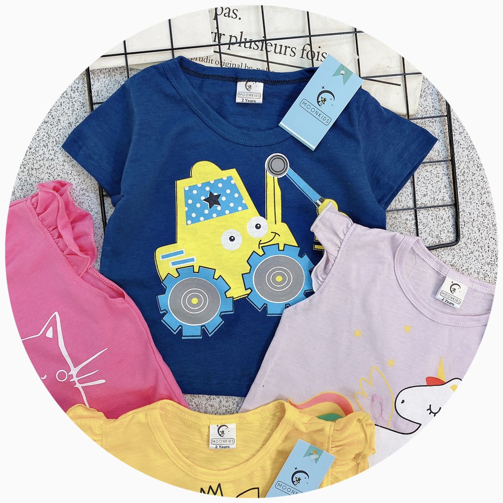Áo Cotton Xuất Hàn Siêu Mát Cho Bé Trai Bé Gái Nhiều Hình Xinh 7-21kg