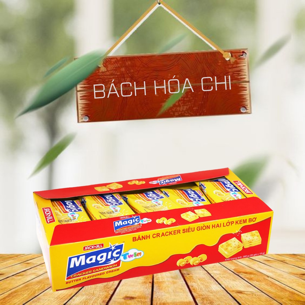 Bánh cracker Magic siêu giòn 2 lớp kem bơ 300g | Shopee Việt Nam