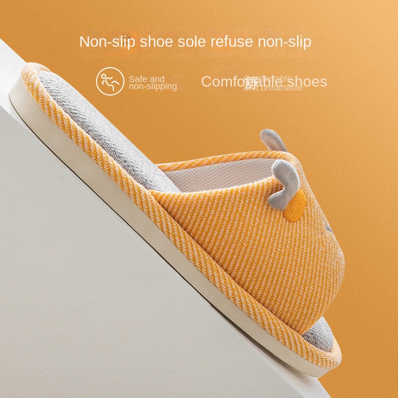 Slippers dép bông đi trong nhà/ Dép Đi Trong Nhà Vải Lanh Chống Trượt Thiết Kế Dễ Thương Cho Cặp Đôi/dép đi trong nhà mùa đông