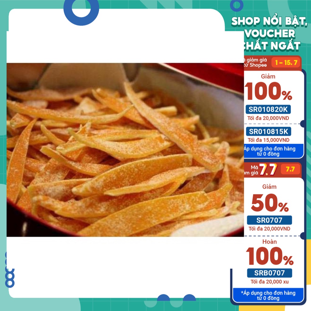 Mứt Vỏ Cam Sấy Dẻo Không Sử Dụng Chất Bảo Quản,  Phẩm Mầu. Không Hương Liệu, Không Đường Hóa Học