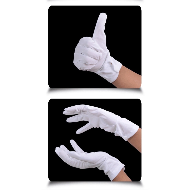 Găng tay Lái Xe Cotton trắng Co Giãn Chống nắng, Thấm hút mồ hôi
