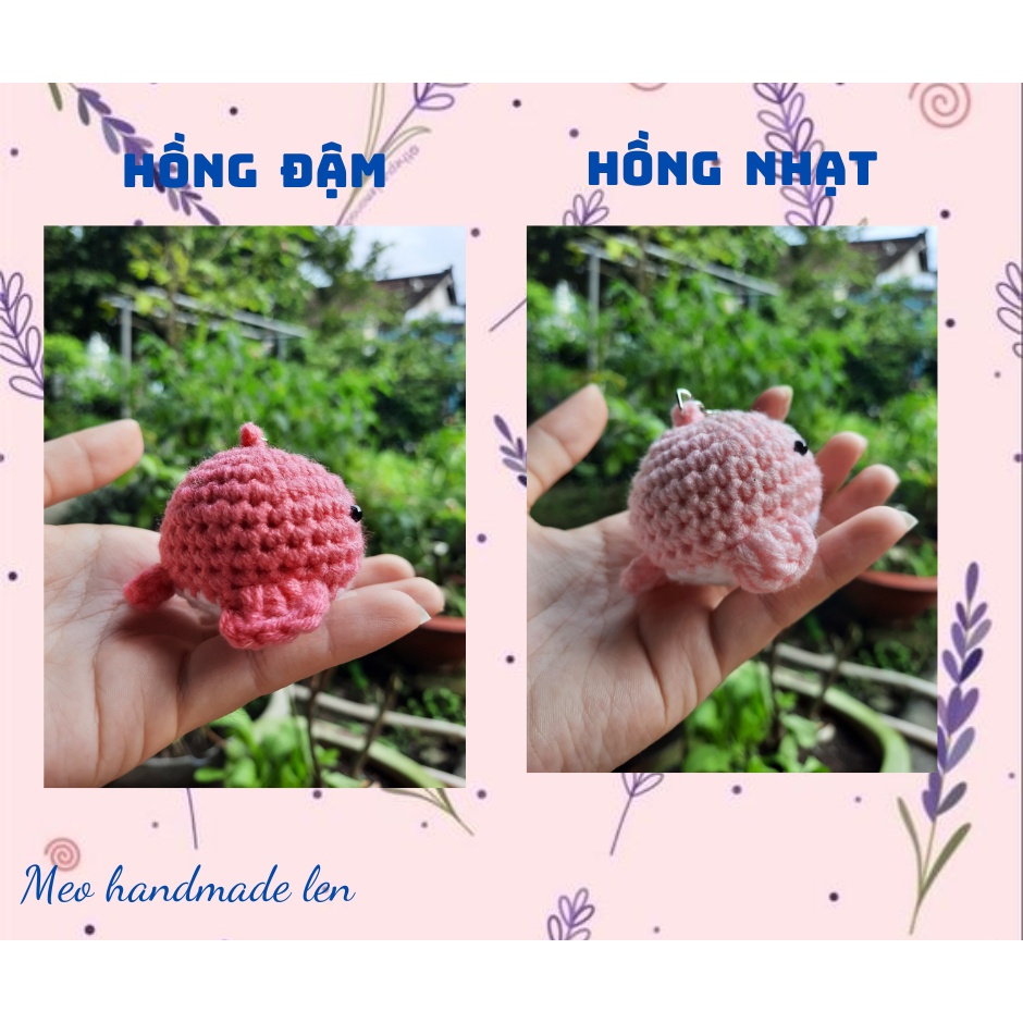 Móc khóa cá voi - Handmade len -  Amigurumi (có chuông)