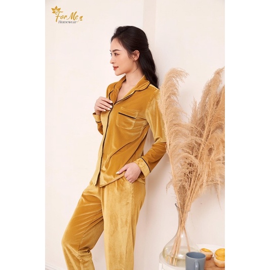 Bộ đồ ngủ,mặc nhà Pijama Nhung Tăm cao cấp mềm mịn và bền màu hãng ForMe