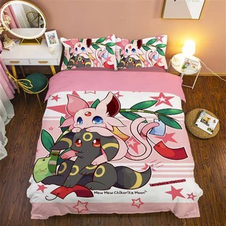 G13 Pokemon Snorlax Psyduck Ba Tư 3in1 Bộ Chăn Ga Gối Chăn Gối Phòng Ngủ Thoải Mái Nhà Phù Hợp Với G1