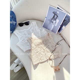 [HAN’S STORE ]Áo SN crop len Đan thủ công ( ẢNH THẬT)