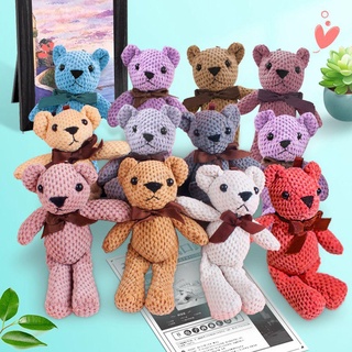 DELMERHOME Gấu Đồ Chơi Nhồi Bông 15cm Chìa Khóa Dễ Thương Mặt Dây Chuyền Đồ Chơi Trang Trí Tiệc Cưới Trang Trí Thú Nhồi Bông