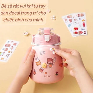 Bình giữ nhiệt 900ml có quai đeo decal(clip shop quay thật sản phẩm sai đền 10 lần)
