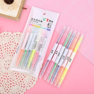 6 / 12 Màu Bút Đánh Dấu Hai Đầu
