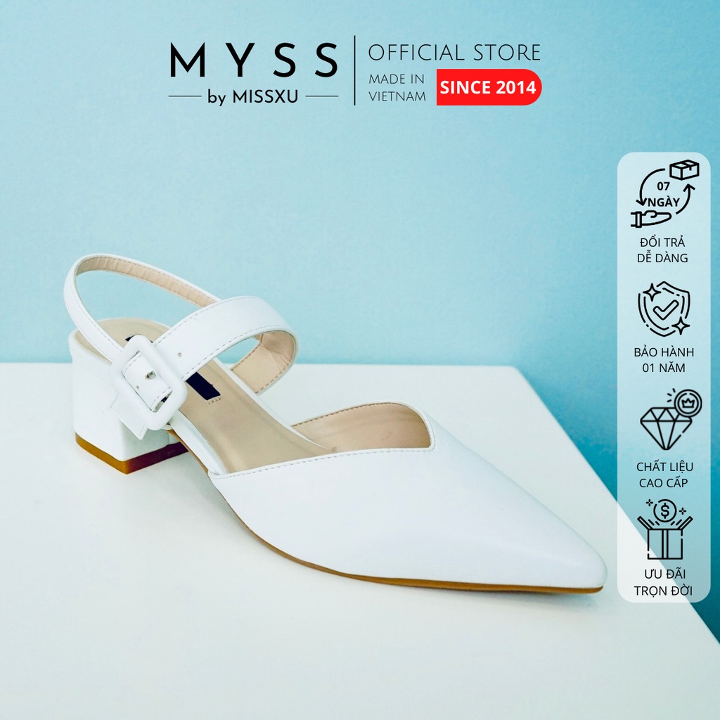 Giày cao gót nữ MYSS mũi nhọn cài khóa 5cm thời trang - CG191