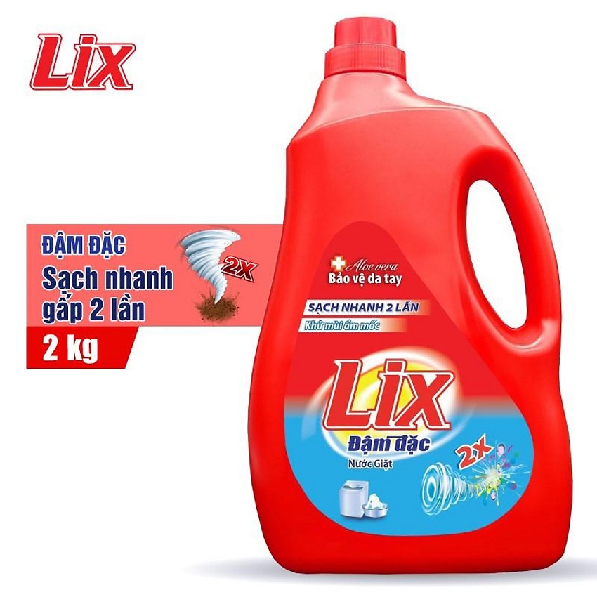 Ảnh Combo 2 chai nước giặt Lix đậm đặc hương hoa chai 2kg làm sạch cực nhanh vết bẩn - 2C-NG201 3