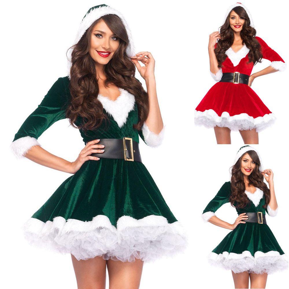 GUSTAVA Bà Ông Già Noel Đầm Xmas Chủ Đề Sân Khấu Biểu Diễn Santa Mini Đầm Ngọt Đảng Câu Lạc Bộ Trang Phục Hóa Trang Trang Trang Phục