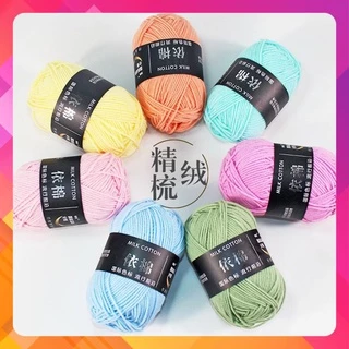 💖Cuộn len MILK COTTON 50gram (MÀU 41-78) - Len đan móc áo, thú len, móc mũ nón cho trẻ em
