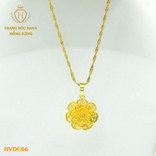 Dây Chuyền Nữ Titan, Vòng Cổ Mặt Hoa Mai Xi Mạ Vàng Non 24k Cao Cấp - Trang Sức Hava Hong Kong