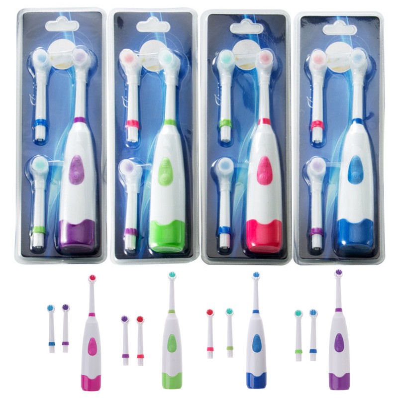 Waterproof Rotating Electric Toothbrush With 3 Brush for Head