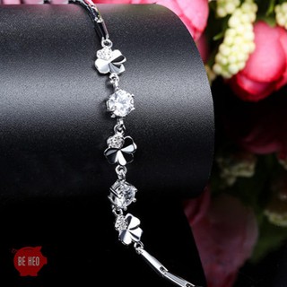 Lắc tay cỏ 4 lá may mắn BH366 khắc s925
