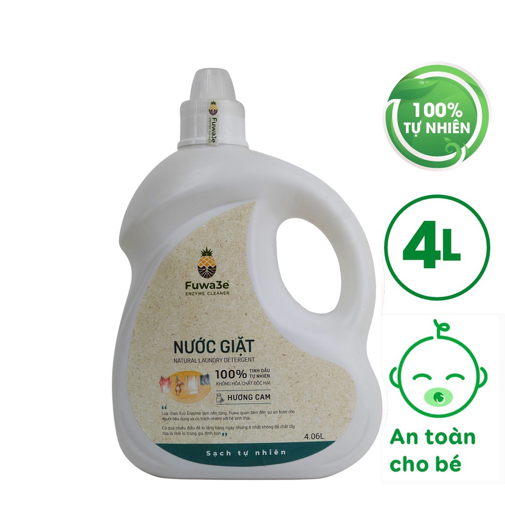 Nước giặt, rửa chén, lau sàn, vệ sinh bồn cầu, tẩy đa năng hữu cơ Fuwa3e, không nhớt sạch bóng, hương thơm tự nhiên